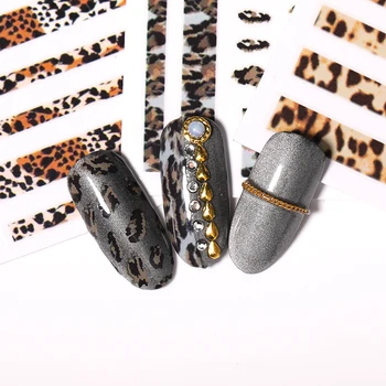1 Lapas 3D Nagų Dailė Nagų Lipduką Seksualus Leopard Grūdų Vietoje Serija Sumaišykite Modelio Perkėlimas Nagų Dailės Lipdukai Lipdukas Svirties Apdaila
