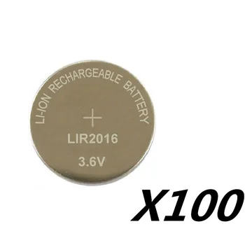 100vnt Originalus Li-Ion Įkrovimo Mygtuką Ląstelių LIR2016 Papildytos 500 Kartų, o ne Automobilio Raktus CR2016 Baterijos 3.6 V Baterijos 2911