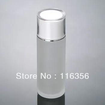 120ml skersmens matinio stiklo buteliukas su baltu dangteliu