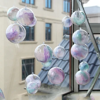 15 porų, 30 vnt aukštai skaidraus plastiko kamuolys tuščiaviduris kamuolys Kalėdų kamuolys M68E