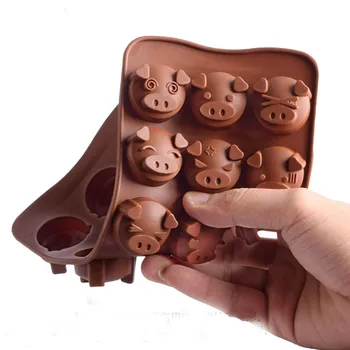 15 Skylių nelipnius Virtuvės Kepimo Įrankiai 3D Animaciją Kiaulių Formos Maisto kokybės Silikono Saldainiai, Šokoladas Pelėsių 