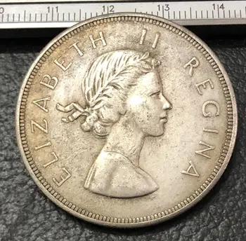 1953 m. Pietų Afrikoje 5 Šilingai - 5 Šilingai - Elizabeth II 1 portretas Sidabro padengtą Monetos Kopija 2560