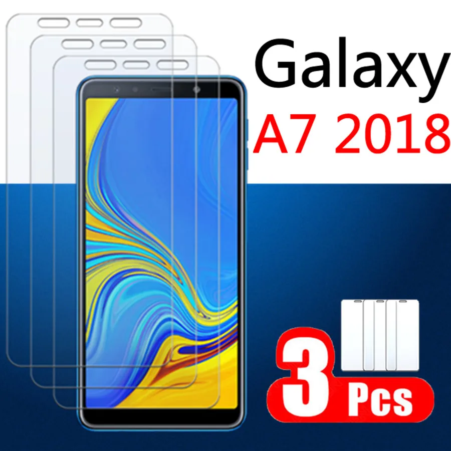 1 3 Vnt. Apsauginis Stiklas Ant Samsung Galaxy 7 2018 7a Glaxy a72018 Grūdintas Stiklas Galaxya7 Screen Protector, Kino HD 0