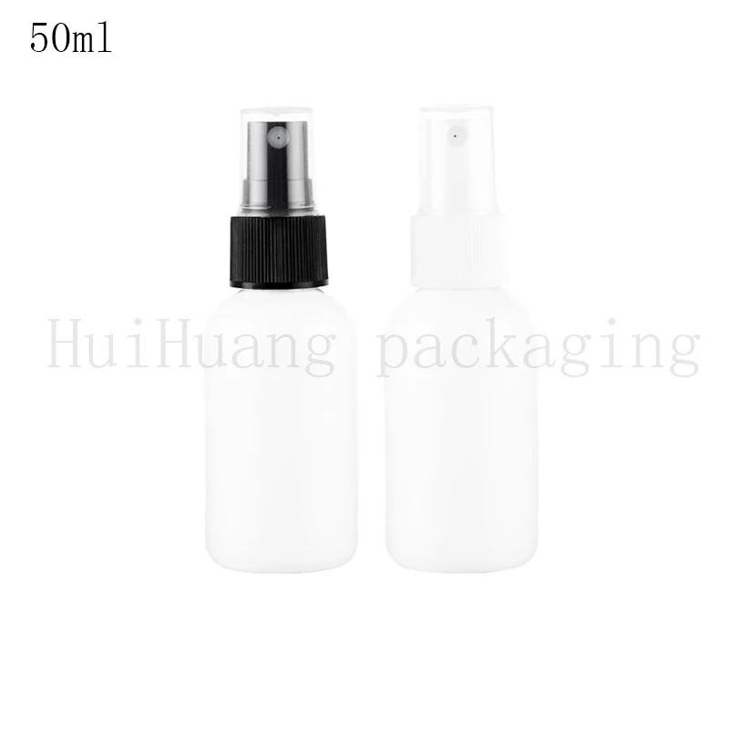 100vnt 50ml balto kosmetikos purškimo buteliai kosmetikos pakuotės,50cc tuščių plastikinių PET taros su rūko purkštuvu siurblys 0