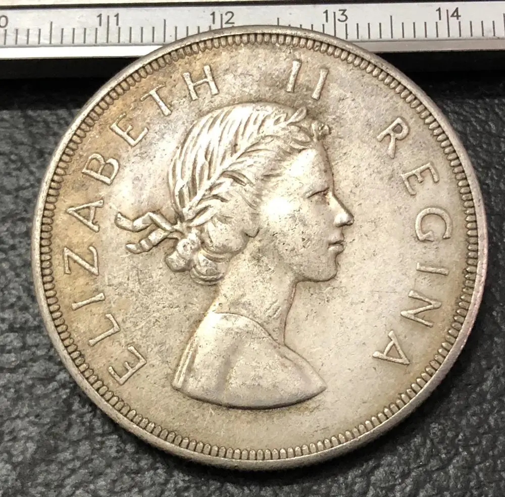 1953 m. Pietų Afrikoje 5 Šilingai - 5 Šilingai - Elizabeth II 1 portretas Sidabro padengtą Monetos Kopija 0