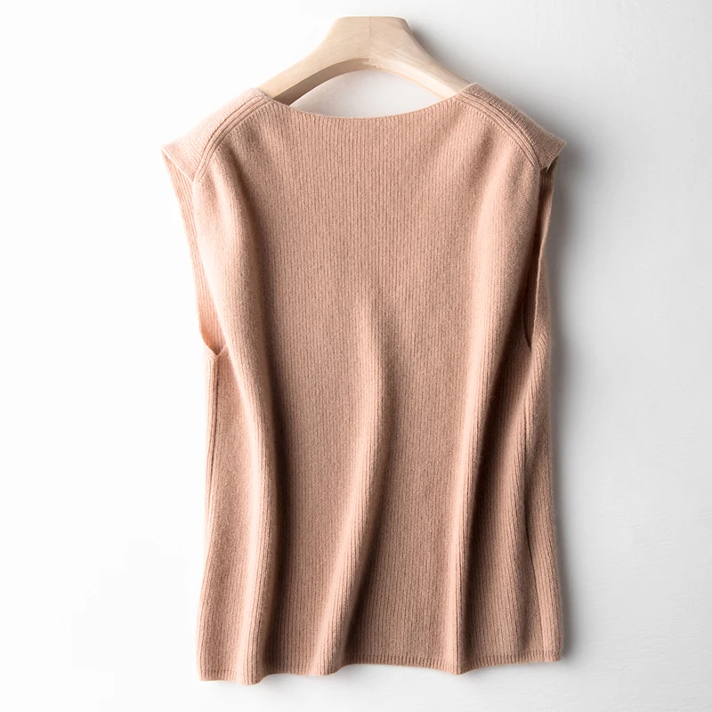 2020 naujas vientisos spalvos kašmyro liemenė, diržas rankovių moterų liemenė plonas megztinis (puloveris) 0