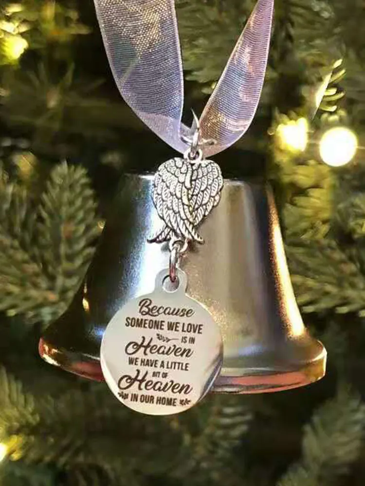 Angel Wing Nuorodą Sidabro Varpas Kalėdų Medžių Bell Pakabukas Patvarus Išskirtinį Varpeliais Ornamentu Namų Šaliai Dekoro 0