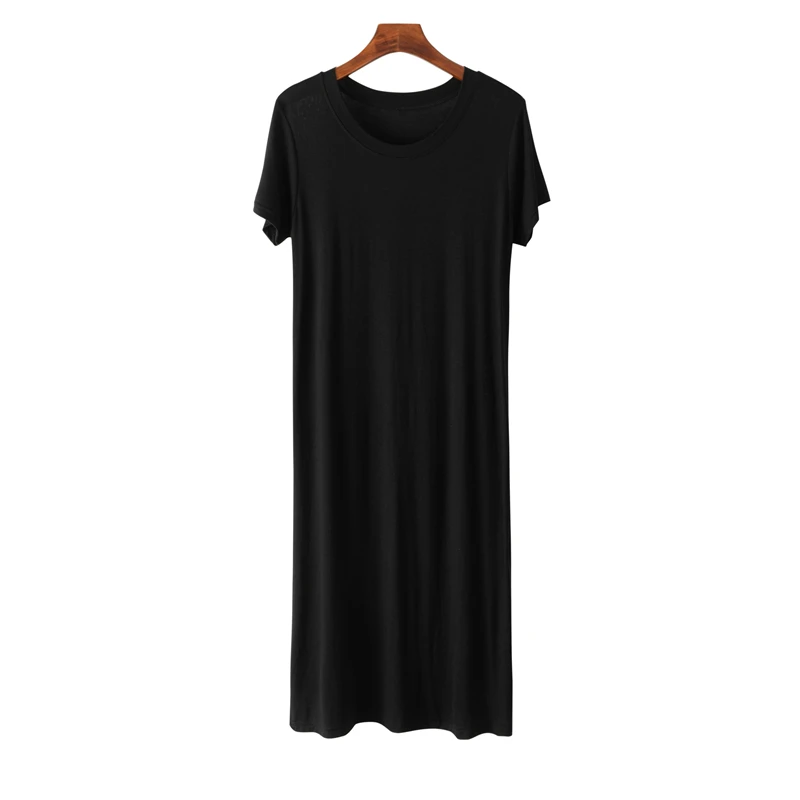 Atsitiktinis palaidų pižamą moterų trumpomis rankovėmis Modalinio ir Medvilnės naktį suknelė Negabaritinių moterų sleepwear suknelė nightdress moterų nightshirt 0