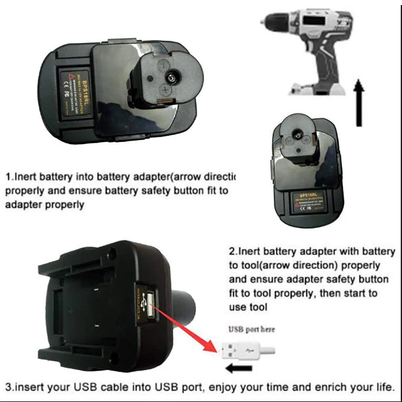 BPS18RL Baterijos Adapteris /Stanley/Porter Kabelis 20V Ličio Baterija Naudojama Konvertuoti dėl Ryobi 18V P108 0