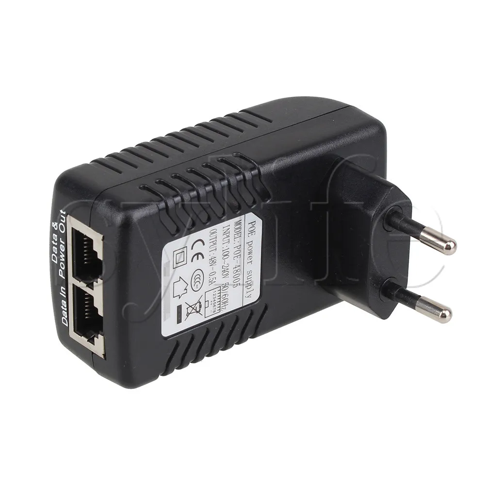 DC 48V 0.5 A PoE Injector Maitinimas Per Ethernet Adapteris LED Maitinimo Indikatorius 0