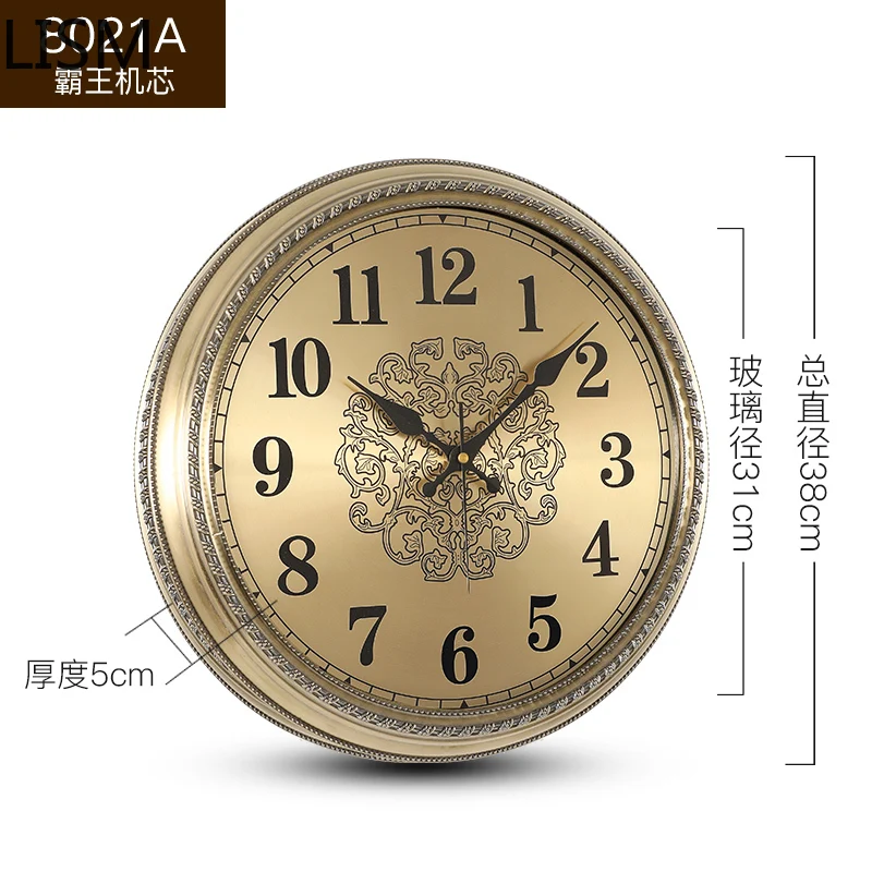 Didelis Modernus Sieninis Laikrodis Metalo Luxury Gold Vintage Sieniniai Laikrodžiai Kambarį Antikvariniai Laikrodžiai, Skaitmeninis Sieninis Laikrodis Troba Dekoras 0