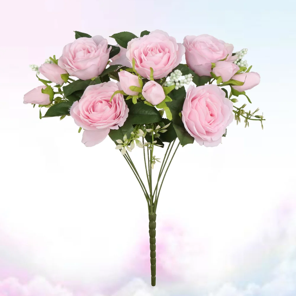 Imituojamas Persian Rose Dirbtinių Gėlių Pluoštas Fotografijos Prop Puokštė Home Office Vestuvių Apdaila ) 0