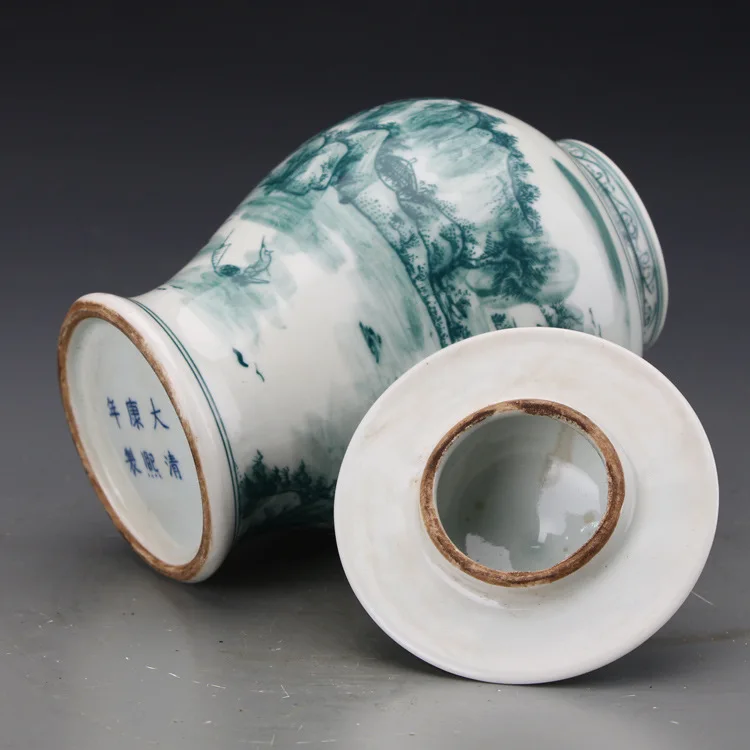 Jingdezhen Rankomis Dažyti Antikvariniai rankų Mėlyna Ir Balta Kraštovaizdžio Kolekcija šventykla jar Kolekcija Antikvariniai Porceliano jar 0