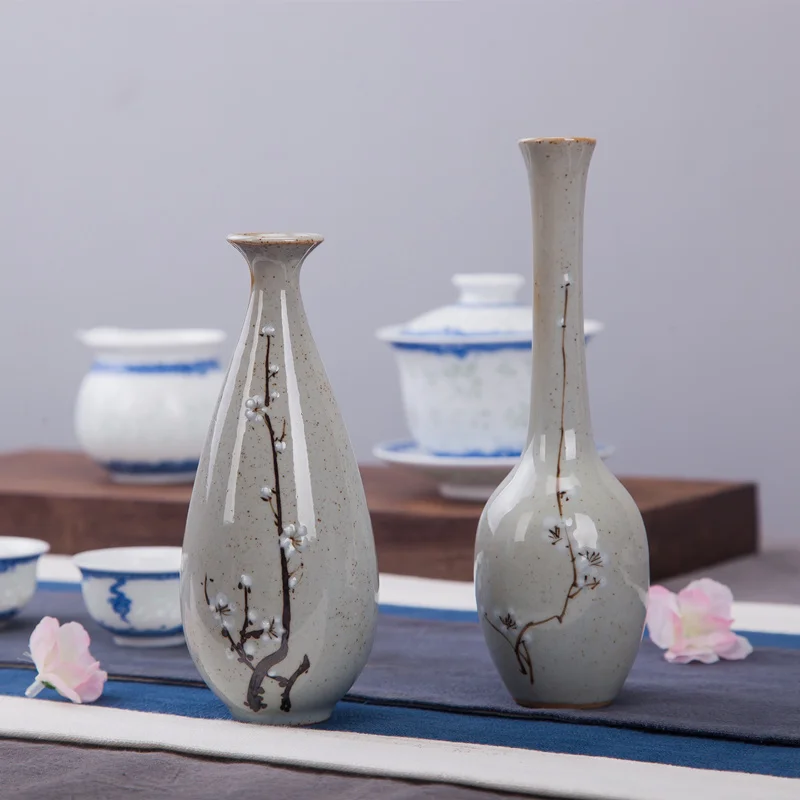 Jingdezhen Rankų Darbo Handpainted Slyvų Keramikos Maža Vaza Patalpų Įrengimui Skirti Dirbiniai Kinijos Floret Butelis Kūrybos Gėlių Rengiasi 0