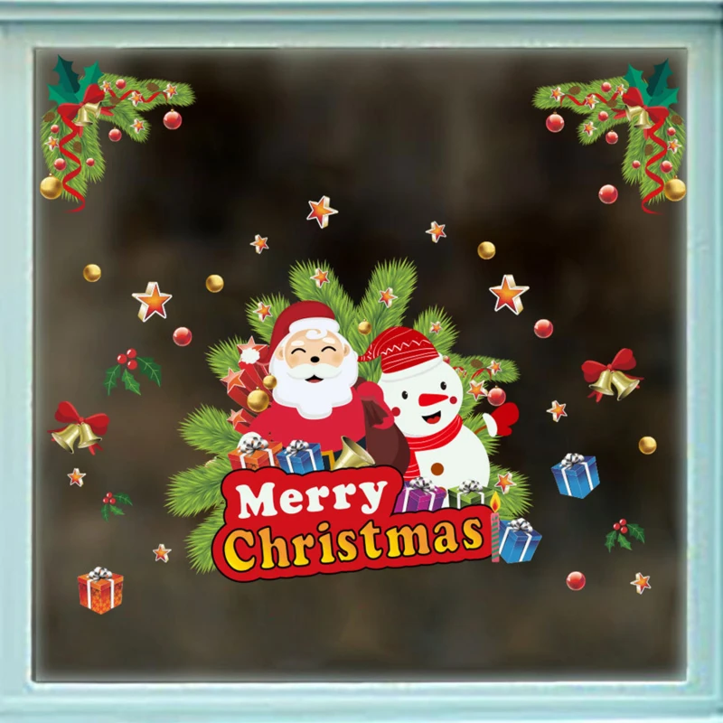 Kalėdų Sienų Lipdukai Lango Stiklo Lipdukai 2020 Kalėdų Dekoro Namų Linksmų Kalėdų Ornamentu 0