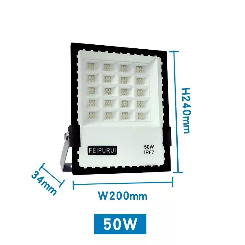 LED 50W 100W 150W 200W potvynių šviesos AC 85-265V vandeniui IP67 prožektoriai, lauko apšvietimas, sodo sienos kabo gatvių šviesos 0