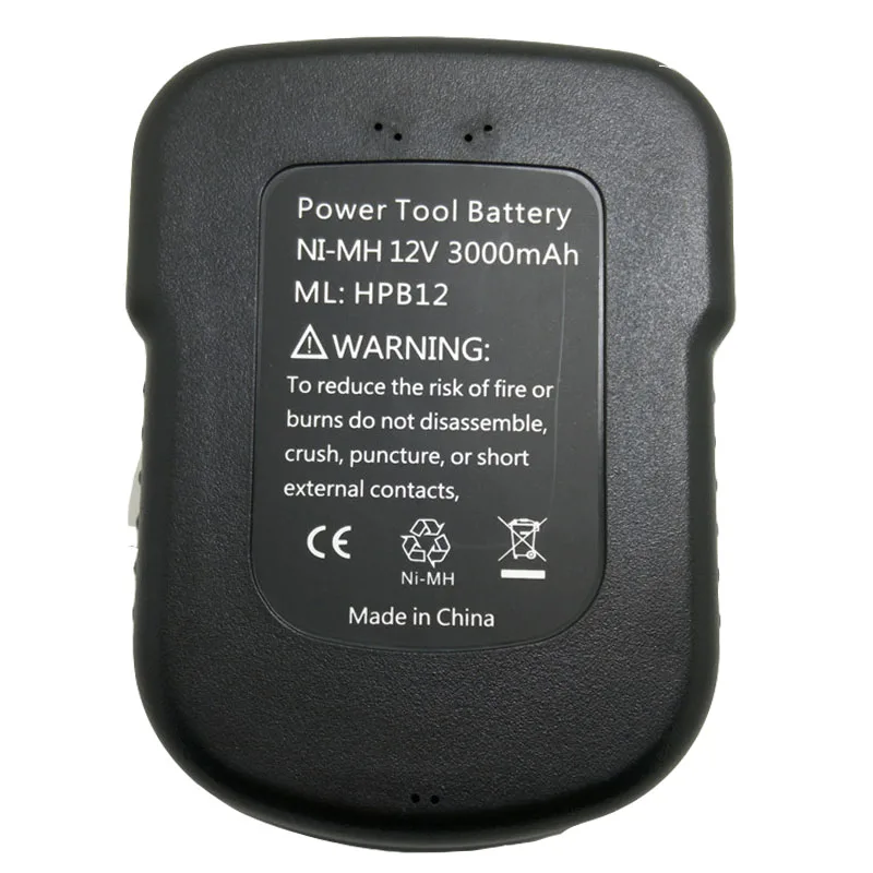 Pakeitimo Aukštos Kokybės 3.0 Ah 12V Ni-MH Įrankio Baterija Black&Decker: FS120B,CP122K,A12,BD12PSK,FSB12 0