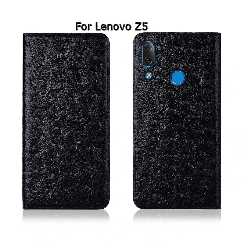 Stručių Tekstūros Atveju Lenovo Z5 Pro Z5s GT Dangtelį, Apversti Stovėti Kortelių Lizdai Originali Odinis Telefono dėklas 0