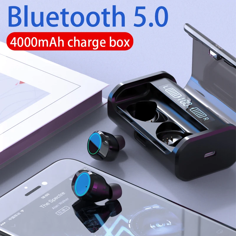 TWSearphone G06 Belaidės Ausinės AAC LED Maitinimo Ekranas Ausinių Žaidimų Sporto auriculares bluetooth 5.0 4000mAh Baterija Dėžutę 0