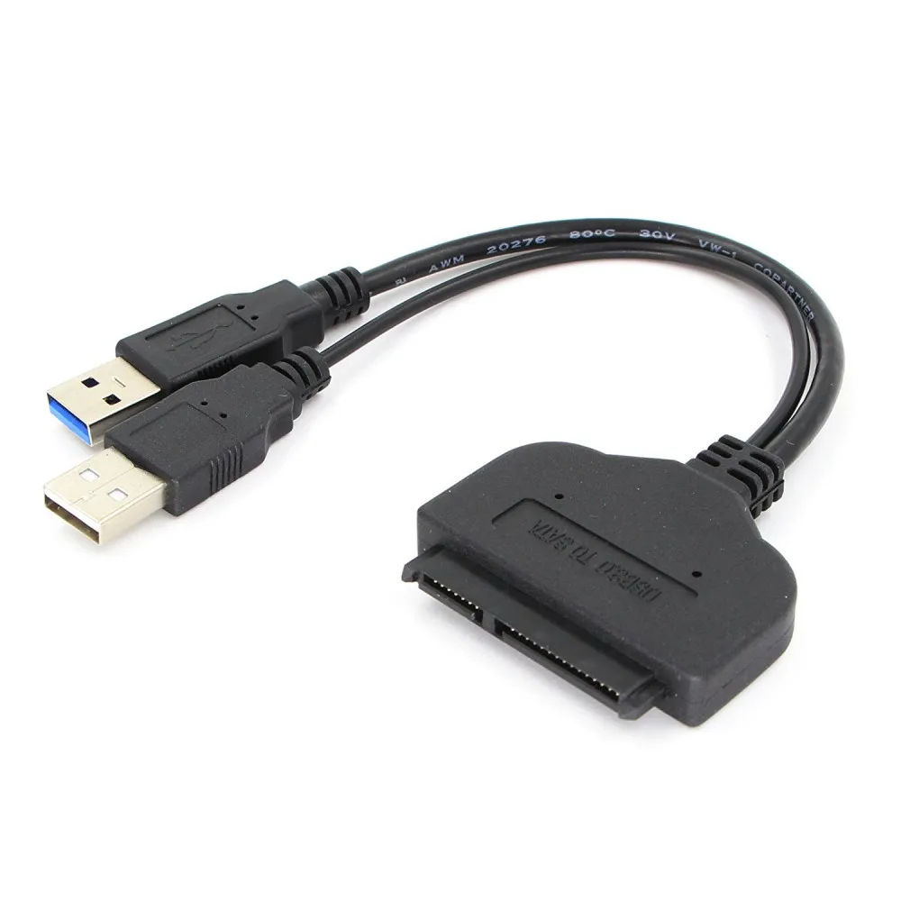 USB 3.0 prie SATA Konverteris Adapterio Kabelis 2,5 Colių SSD nešiojamojo kompiuterio kietojo disko adapteris, 7 ir 15 -22-PIN Jungtis 0
