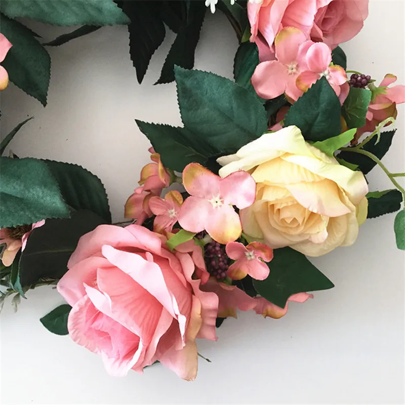 Šilko Wearth Rose Dirbtinės Gėlės, Vainikai Durų Puikus Kokybės Dirbtinės Garliava, Vestuvių Dekoravimas Namų Šaliai Dekoro 0