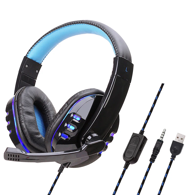Žaidimas Stereo laisvų rankų įranga laidinė žaidimų ausinės per ausis su mikrofonu, Balso kontrolės nešiojamas kompiuteris PC gamer 0