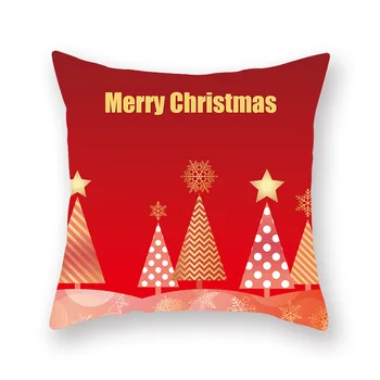 1Pcs Kalėdų Elnias Medžio Modelio Raudona Pagalvėlė Padengti Poliesterio, 45*45cm Dekoratyvinis Užvalkalas Naujųjų Metų Sofa Namų PillowCover 40993 7758