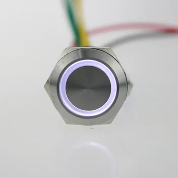 2 vnt 22mmSince reset mygtukas su šviesos jungiklis įtampa 24v srovė 5A250VDC vandeniui rūdžių raudona, geltona mėlyna balta 2835