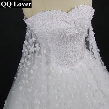 2019 Prabangių Gėlių Nėrinių Perlai Duobute Vestuvių Suknelė Su Vaizdo Užsakymą Appliqued Vestido De Noiva 1034