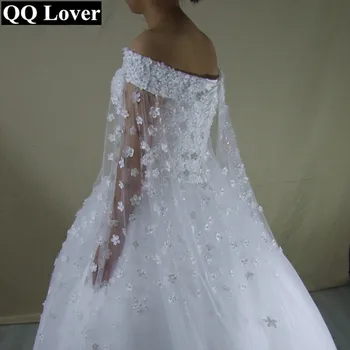 2019 Prabangių Gėlių Nėrinių Perlai Duobute Vestuvių Suknelė Su Vaizdo Užsakymą Appliqued Vestido De Noiva