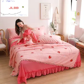 2020 Naujos lovos antklodė 1 vnt + užvalkalas pagalvei 2 vnt Vasaros medvilnės antklodė oro kondicionierius gali būti plaunami lova rinkinys, 3 vnt lase lova padengti 12035