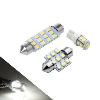 20X Baltas LED Šviesos Interjero Paketas Rinkinys T10 & 31mm Žemėlapis e + Licenciją Plokštelės 4060