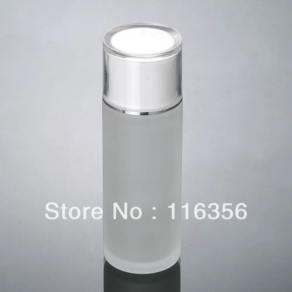 120ml skersmens matinio stiklo buteliukas su baltu dangteliu 1