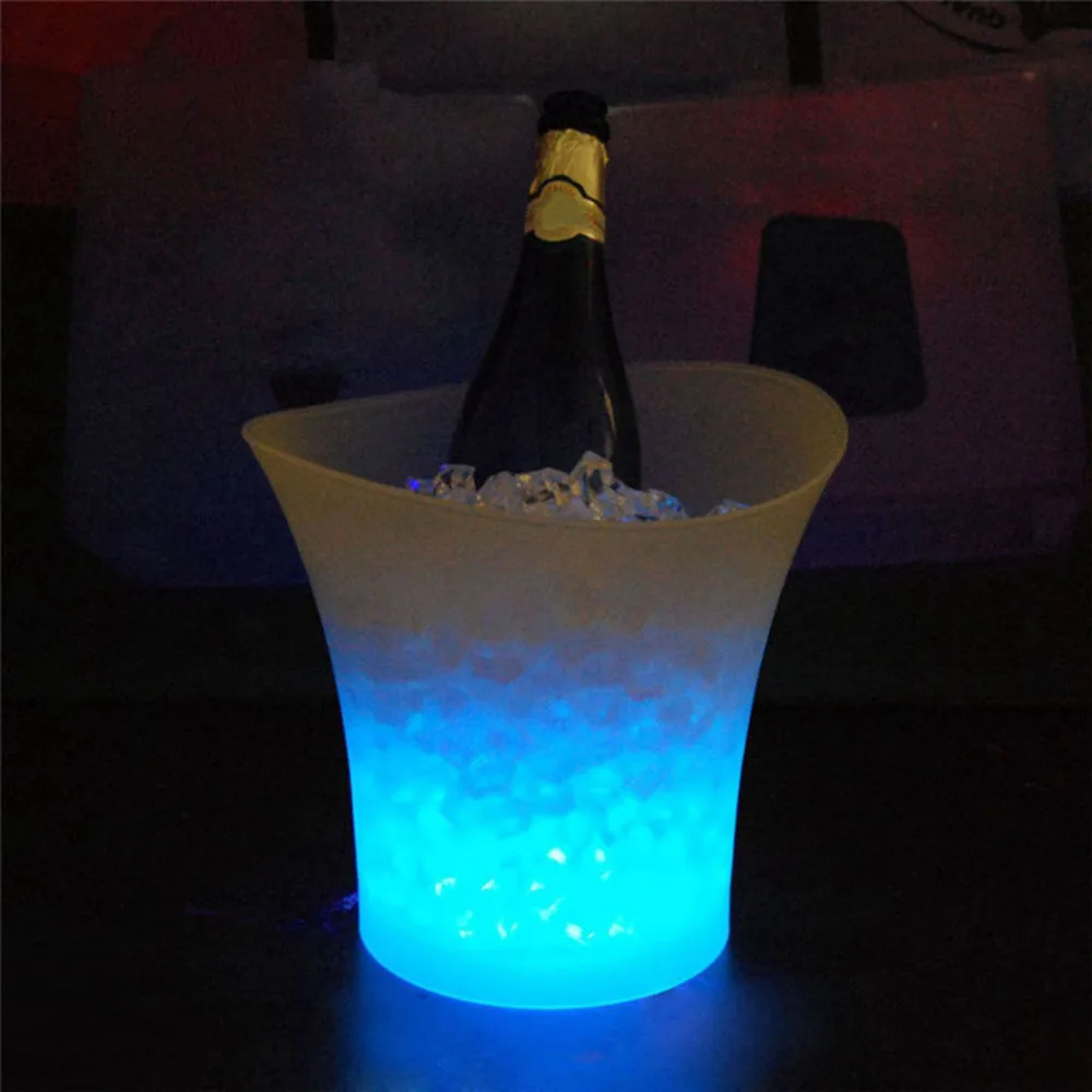 5L Vandeniui Keitimas Plastiko Ledo baras, Alaus Kibirą, Barai, naktiniai klubai LED Šviesos Iki Šampanas viskio akmenys šampano vyno laikiklis 1