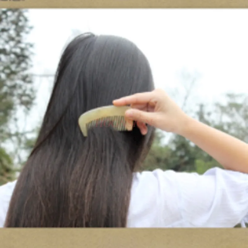 Autentiški Gamtos Ragai Su Ragų Šukos Geltona Plaukų Priežiūros Anti-static Masažas Šukos Kirpyklų Reikmenys ir Moterų, Dovanų Pardavimas 1