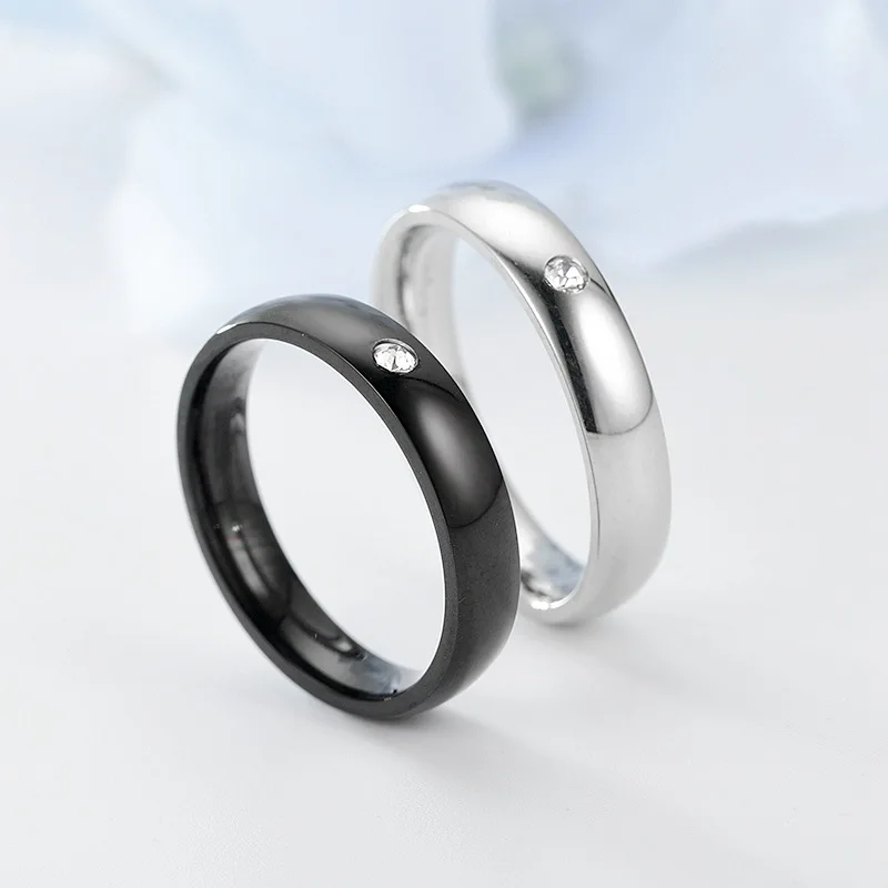 Bižuterijos titano plieno žiedas paprasta nišą nerūdijančio plieno pora žiedas vyrams ir moterims vestuvių žiedai 1