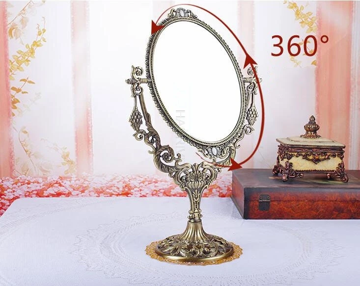 Didelis HD Europos makiažo veidrodėliai darbalaukio retro dvigubai princess tualetinis staliukas top veidrodis 1