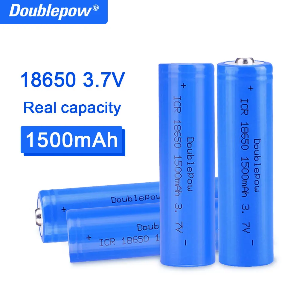 Doublepow aukštos kokybės 18650 baterija 3.7 V, 1500 mah ličio jonų baterija įkraunama baterija, žibintuvėlis Заряд батареи 1