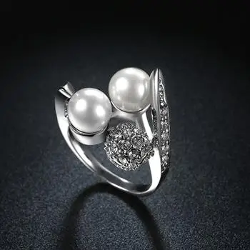 Europos ir Amerikos stiliaus balto aukso turas perlas žiedas R085 LKN18KRGPR085 1