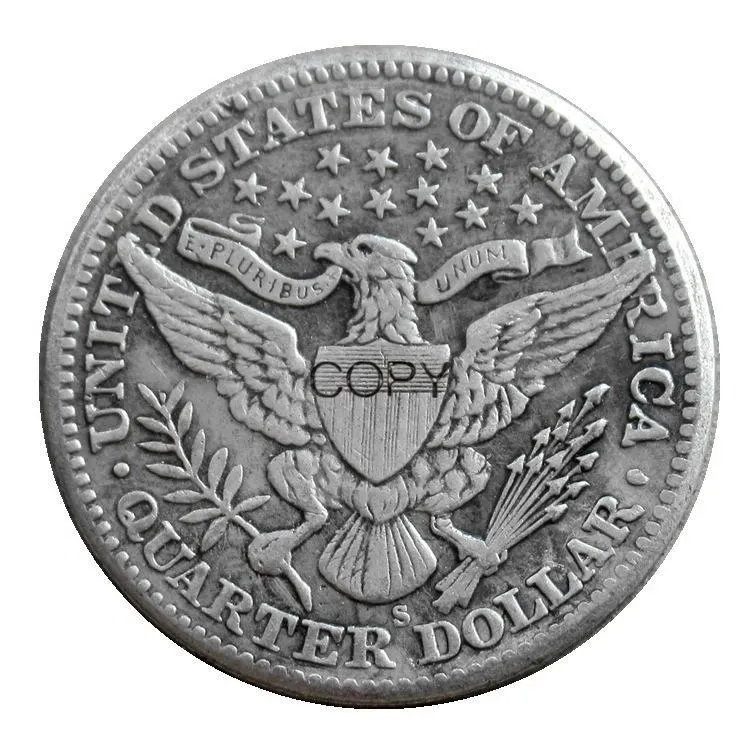 JAV 1895 P/S/O Barber Ketvirtį Dolerių, Sidabro Padengtą Kopijuoti Monetos 1