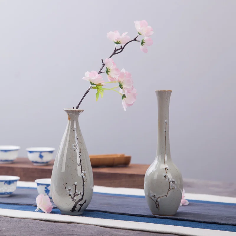 Jingdezhen Rankų Darbo Handpainted Slyvų Keramikos Maža Vaza Patalpų Įrengimui Skirti Dirbiniai Kinijos Floret Butelis Kūrybos Gėlių Rengiasi 1