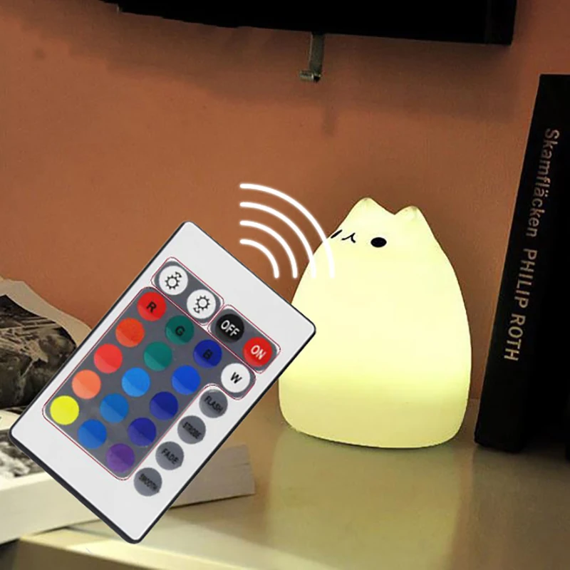 LED USB Gyvūnų Skaityti Knygą Šviesos Silikono Minkštas Animacinių filmų Kūdikio Spalvos Katė Vaikų Gyvūnų Darželio Lempos Kvėpavimo Naktį Šviesos Naujas 1