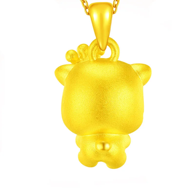 Naujas Atvykimo Grynas 24K Geltonojo Aukso Pakabukas 3D 999 Aukso Širdies Kiaulių Pakabukas 1.95 g 1