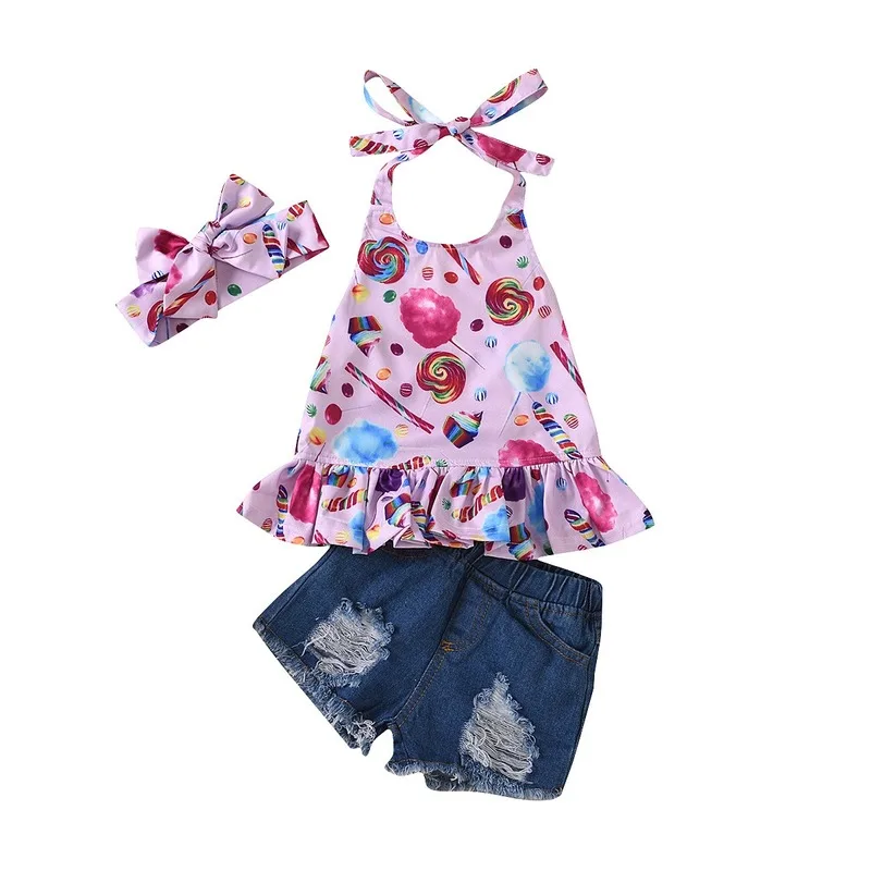 Originalus Zebra Prisiminti baby girl vasaros drabužių tiktų vaikams saldumynai plisuotos, megztinis, suknelė+kankina džinsinio šortai vaikams drabužių rinkinys 1