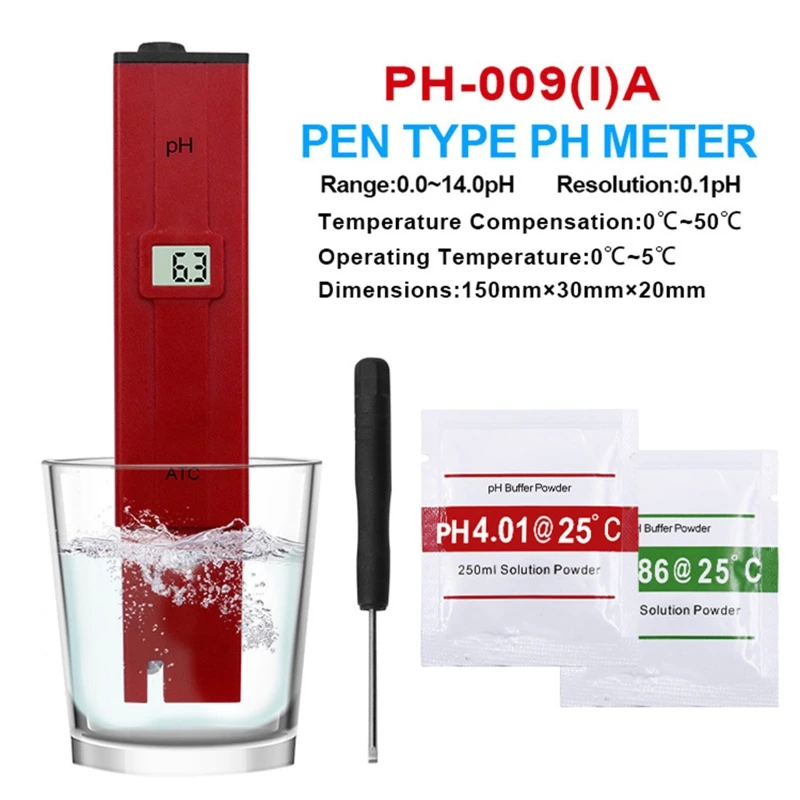 Pocket Pen Vandens Testas ATC Skaitmeninis PH-Metras Testeris PH-009 IA 0.0-14.0 pH Akvariumas Baseinas, Vandens Laboratorija 1
