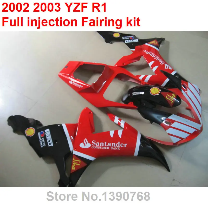 Tinka Yamaha purvasargiai YZF R1 2002 2003 raudona juoda kėbulo dalys lauktuvės rinkinys YZFR1 02 03 BV16 1