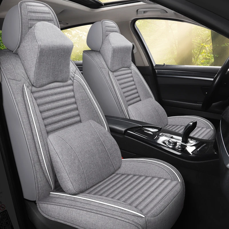Visiška linų pluošto automobilių sėdynės padengti automobilių sėdynės apima Toyota CAMRY COROLLA LEVIN VIOS FS YARIS L PRADO CROWN, AVALON 1