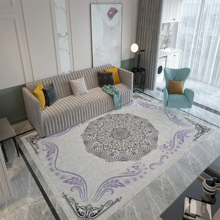 Šiaurės įėjimo miegamųjų namo spausdinti kambarį kilimas modernios geometrinės sofa-lova, kavos staliukas antklodė 1