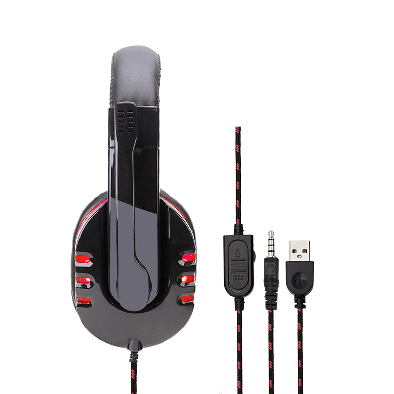 Žaidimas Stereo laisvų rankų įranga laidinė žaidimų ausinės per ausis su mikrofonu, Balso kontrolės nešiojamas kompiuteris PC gamer 1