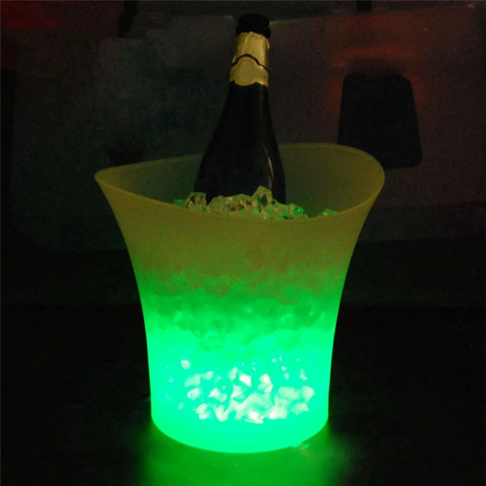 5L Vandeniui Keitimas Plastiko Ledo baras, Alaus Kibirą, Barai, naktiniai klubai LED Šviesos Iki Šampanas viskio akmenys šampano vyno laikiklis 2